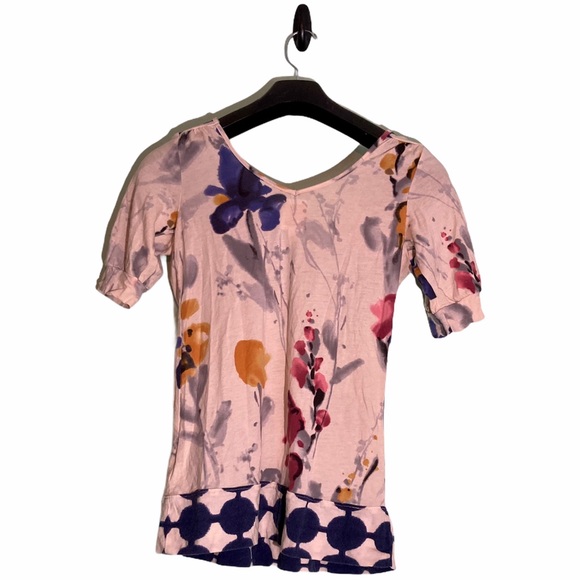 Anthropologie Ric Rac Ruched Floral Top Size Small - Picture 4 of 12